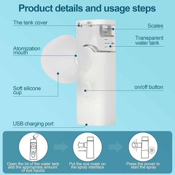 OTBK Dry Eye Humidifier – Portable Facial Humidifier for Dry Eye Relief - Picture 4 of 6